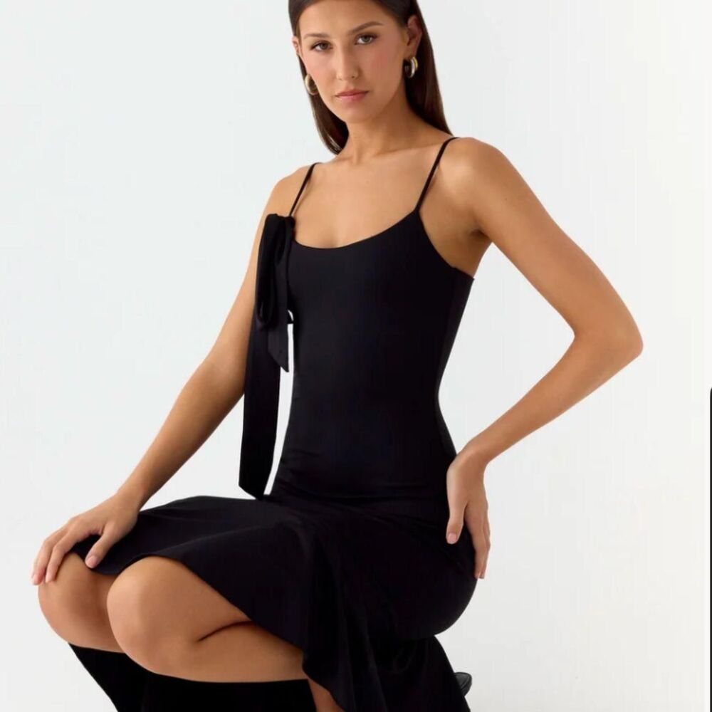 Peppermayo | Dresses | Peppermayo Womens Black Asymmetric Midi Dress